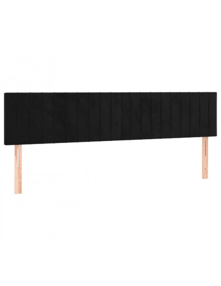 Giroletto a Molle con Materasso Nero 160x200 cm in Velluto
