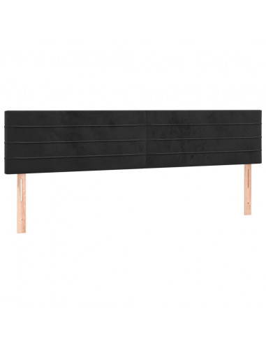 Giroletto a Molle con Materasso Nero 160x200 cm in Velluto