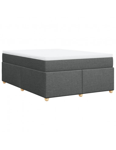Giroletto a Molle con Materasso Grigio Scuro 160x200 cm Tessuto