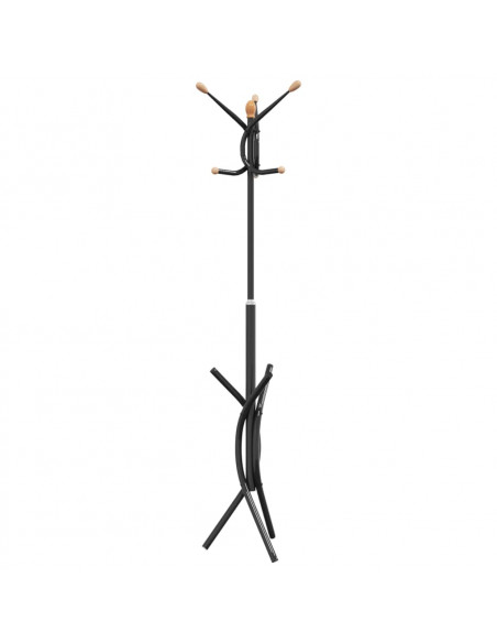 Appendiabiti Nero 176 cm in Ferro Verniciato a Polvere