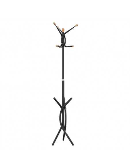 Appendiabiti Nero 176 cm in Ferro Verniciato a Polvere