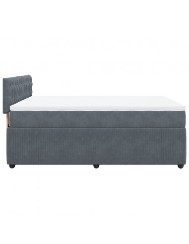 Giroletto a Molle con Materasso Grigio Scuro 140x200 cm Velluto