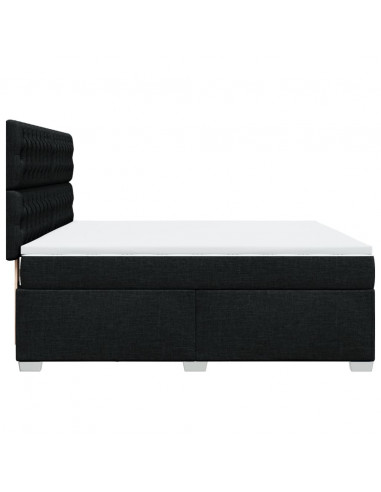 Giroletto a Molle con Materasso Nero 180x200 cm in Tessuto