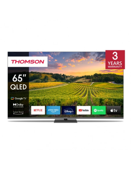 TV THOMSON LED 65" 65QG5C14 SMART GOOGLE TV DVB-T2/S2 QLED CI+ 3XHDMI 2XUSB  - CENTRAL STAND - TELECOMANDO RETRO ILLUMINATO VESA