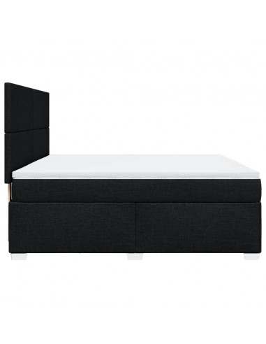 Giroletto a Molle con Materasso Nero 180x200 cm in Tessuto