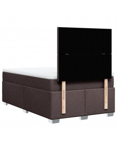 Giroletto a Molle con Materasso Marrone Scuro 120x200cm Tessuto