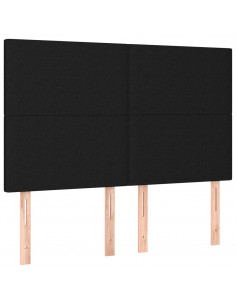 Giroletto a Molle con Materasso Nero 180x200 cm in Tessuto