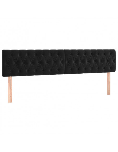 Giroletto a Molle con Materasso Nero 180x200 cm in Velluto