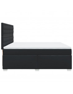 Giroletto a Molle con Materasso Nero 200x200 cm in Similpelle