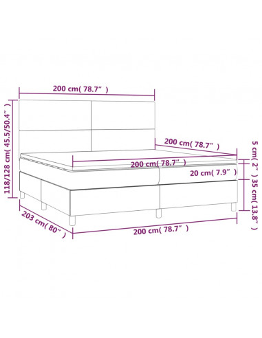 Giroletto a Molle con Materasso Nero 200x200 cm in Similpelle