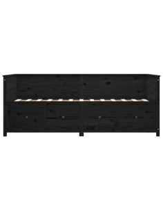 Dormeuse Nera 75x190 cm in Legno Massello di Pino