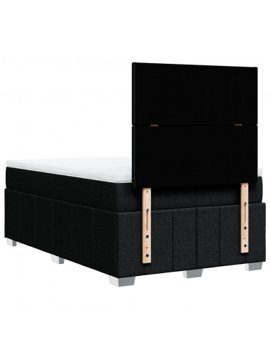 Giroletto a Molle con Materasso Nero 120x200 cm in Tessuto