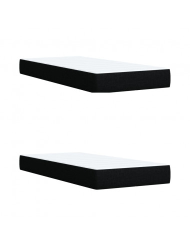 Giroletto a Molle con Materasso Nero 200x200 cm in Tessuto