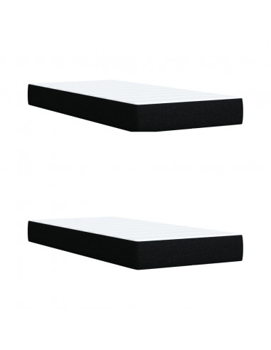 Giroletto a Molle con Materasso Nero 200x200 cm in Tessuto