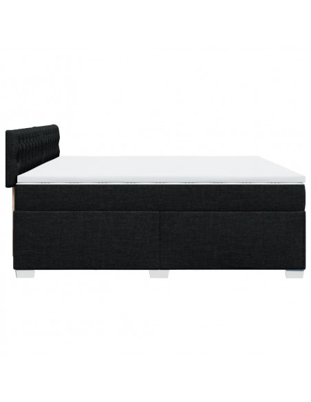 Giroletto a Molle con Materasso Nero 200x200 cm in Tessuto