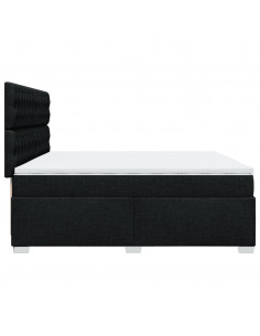 Giroletto a Molle con Materasso Nero 200x200 cm in Tessuto