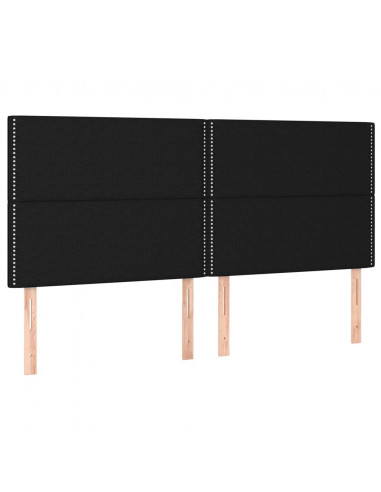 Giroletto a Molle con Materasso Nero 200x200 cm in Tessuto