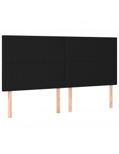 Giroletto a Molle con Materasso Nero 200x200 cm in Tessuto