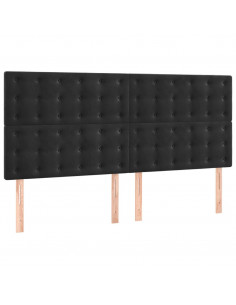 Giroletto a Molle con Materasso Nero 200x200 cm in Velluto