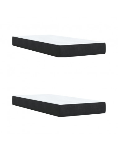 Giroletto a Molle con Materasso Nero 200x200 cm in Velluto