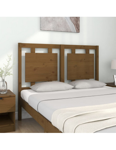 Testiera per Letto Marrone Miele 125,5x4x100cm in Pino Massello