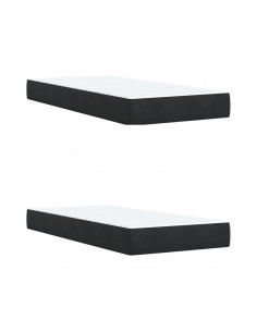 Giroletto a Molle con Materasso Nero 200x200 cm in Velluto