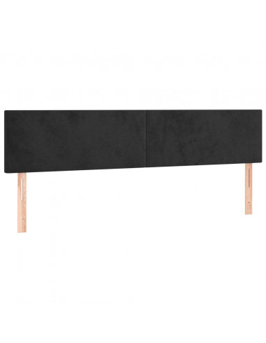 Giroletto a Molle con Materasso Nero 200x200 cm in Velluto