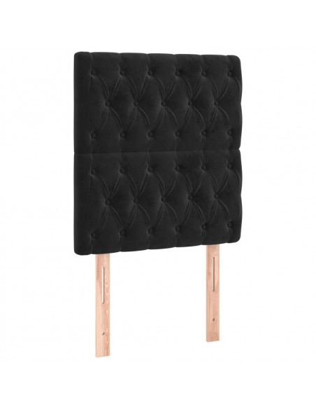 Giroletto a Molle con Materasso Nero 80x200 cm in Velluto