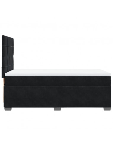 Giroletto a Molle con Materasso Nero 80x200 cm in Velluto