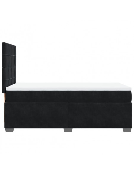 Giroletto a Molle con Materasso Nero 80x200 cm in Velluto