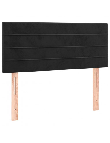 Giroletto a Molle con Materasso Nero 80x200 cm in Velluto