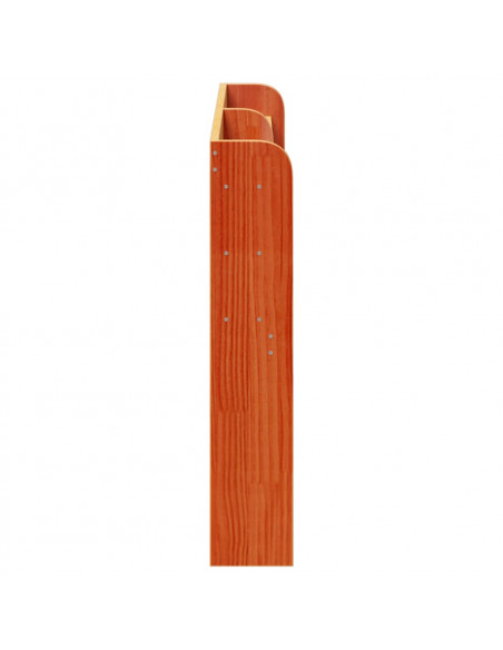 Testiera con Ripiani Marrone Cera 120 cm Legno Massello di Pino