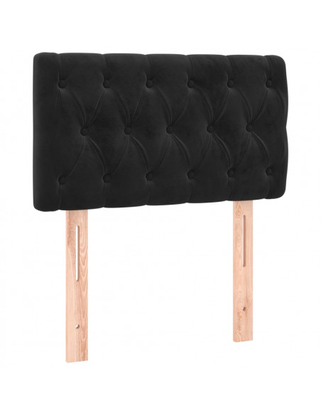 Giroletto a Molle con Materasso Nero 80x200 cm in Velluto