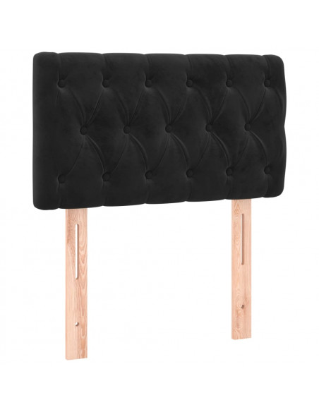 Giroletto a Molle con Materasso Nero 80x200 cm in Velluto