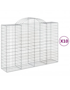 Cesti Gabbioni ad Arco 10 pz 200x50x140/160 cm Ferro Zincato 2