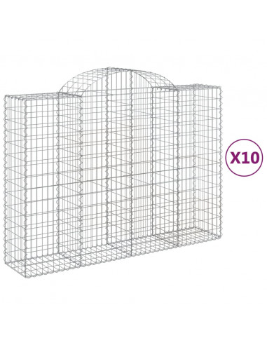 Cesti Gabbioni ad Arco 10 pz 200x50x140/160 cm Ferro Zincato