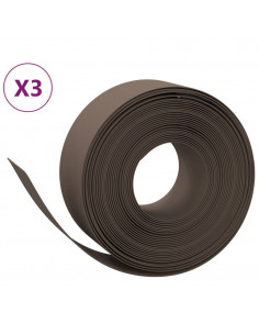 Bordature da Giardino 3 pz Marroni 10 m 20 cm in Polietilene 2