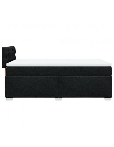 Giroletto a Molle con Materasso Nero 90x190 cm in Tessuto