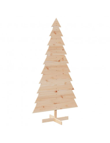 Albero di Natale Decorativo in Legno 180 cm Legno Massello Pino