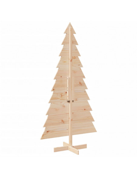 Albero di Natale Decorativo in Legno 180 cm Legno Massello Pino