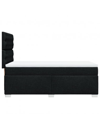 Giroletto a Molle con Materasso Nero 90x190 cm in Tessuto