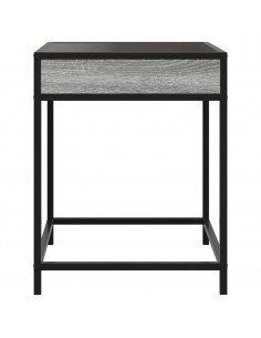 Comodino con LED Infinity Grigio Sonoma 40x40x51 cm 2