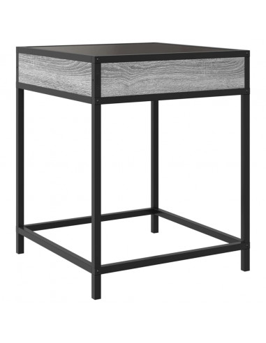 Comodino con LED Infinity Grigio Sonoma 40x40x51 cm