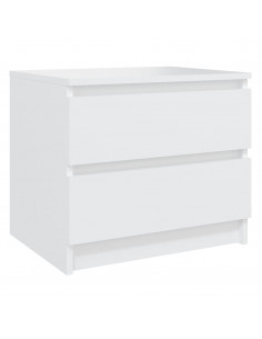 Comodino Bianco 50x39x43,5 cm in Legno Multistrato 2