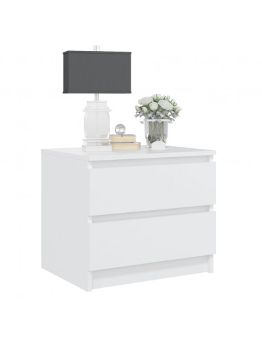 Comodino Bianco 50x39x43,5 cm in Legno Multistrato
