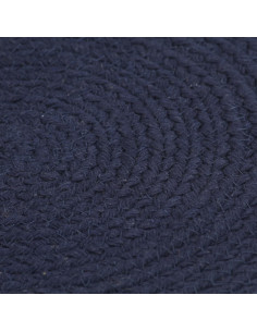 Tovagliette 4 pz Blu Marino Neutro 38 cm Rotonde in Cotone 2