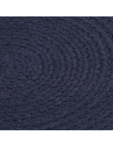 Tovagliette 4 pz Blu Marino Neutro 38 cm Rotonde in Cotone