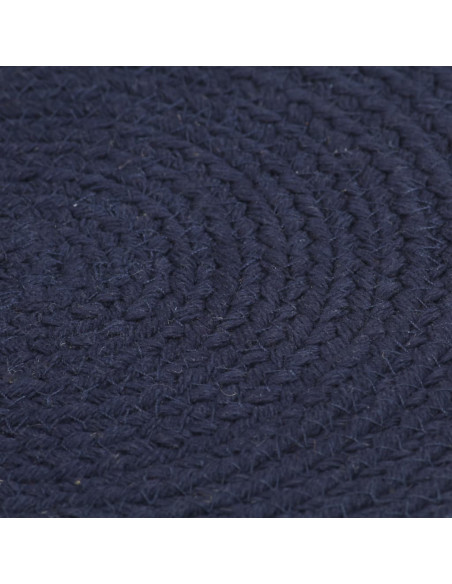 Tovagliette 4 pz Blu Marino Neutro 38 cm Rotonde in Cotone