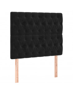 Giroletto a Molle con Materasso Nero 90x190 cm in Velluto 2