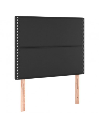 Giroletto a Molle con Materasso Nero 90x200 cm in Similpelle